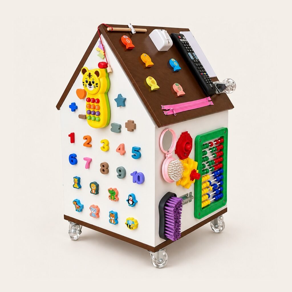 Casinha de Atividades e Baú de Brinquedos com Rodinhas